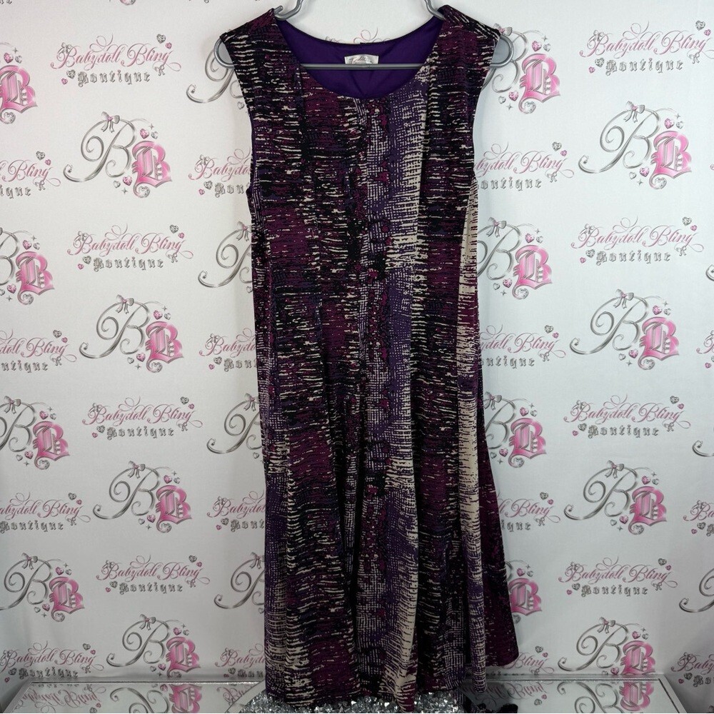 Tradition dress speckled Elegant Purple black cream Sleeveless Dress